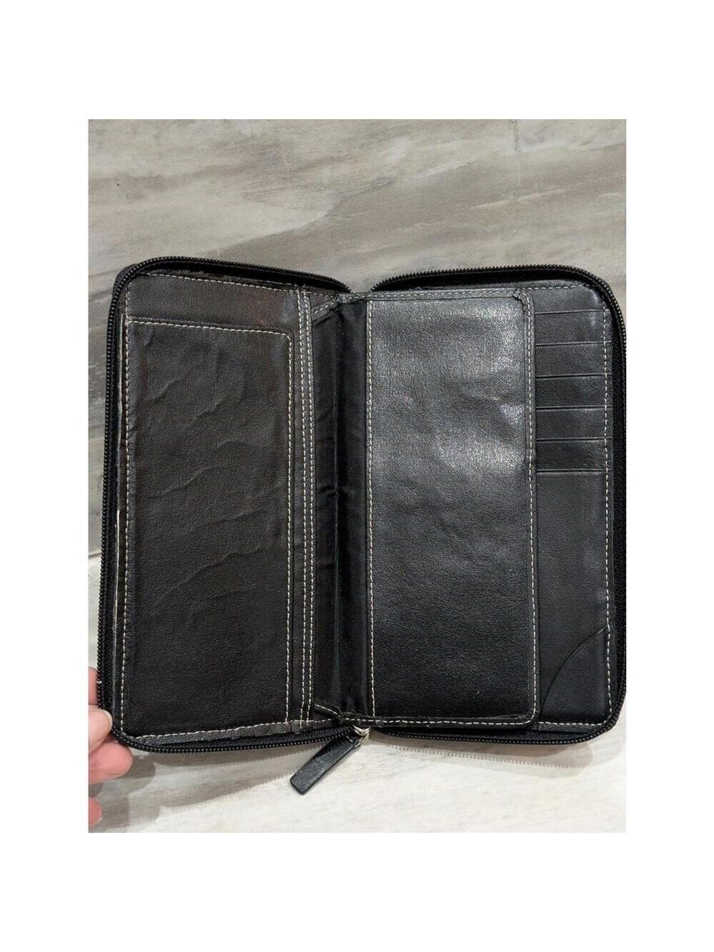 Lodis Black Leather Men's Zip-Around Wallet with Multiple Card Slots - Picture 2 of 4